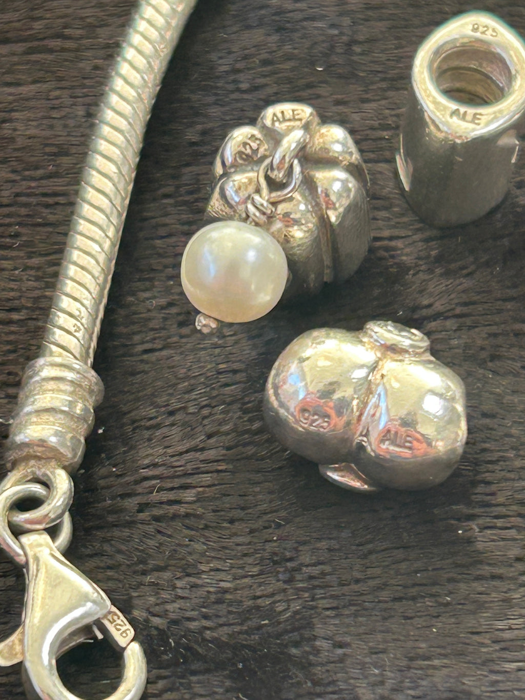 Pandora sølvarmbånd med 10 charms – ALE 925