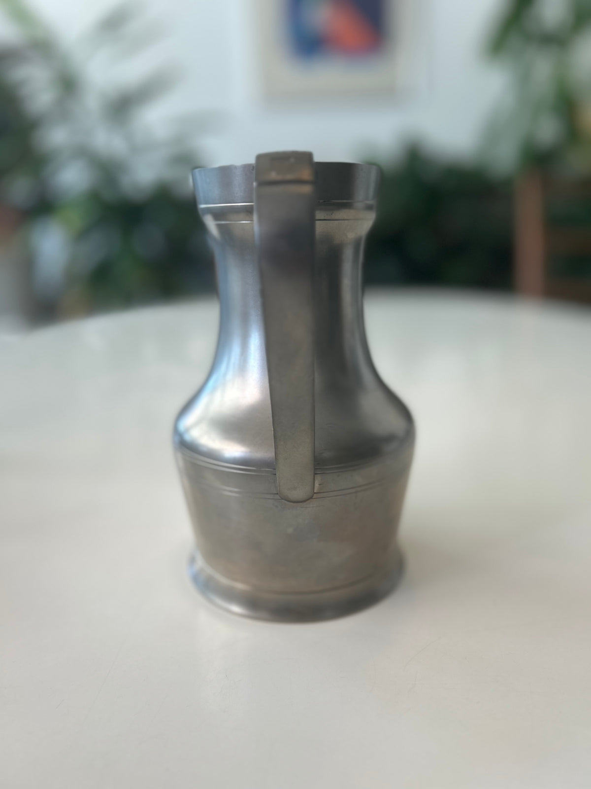 Ældre A.P.G.-stemplet kande i tin/pewter – GEVLOT – 19 cm - billede 4