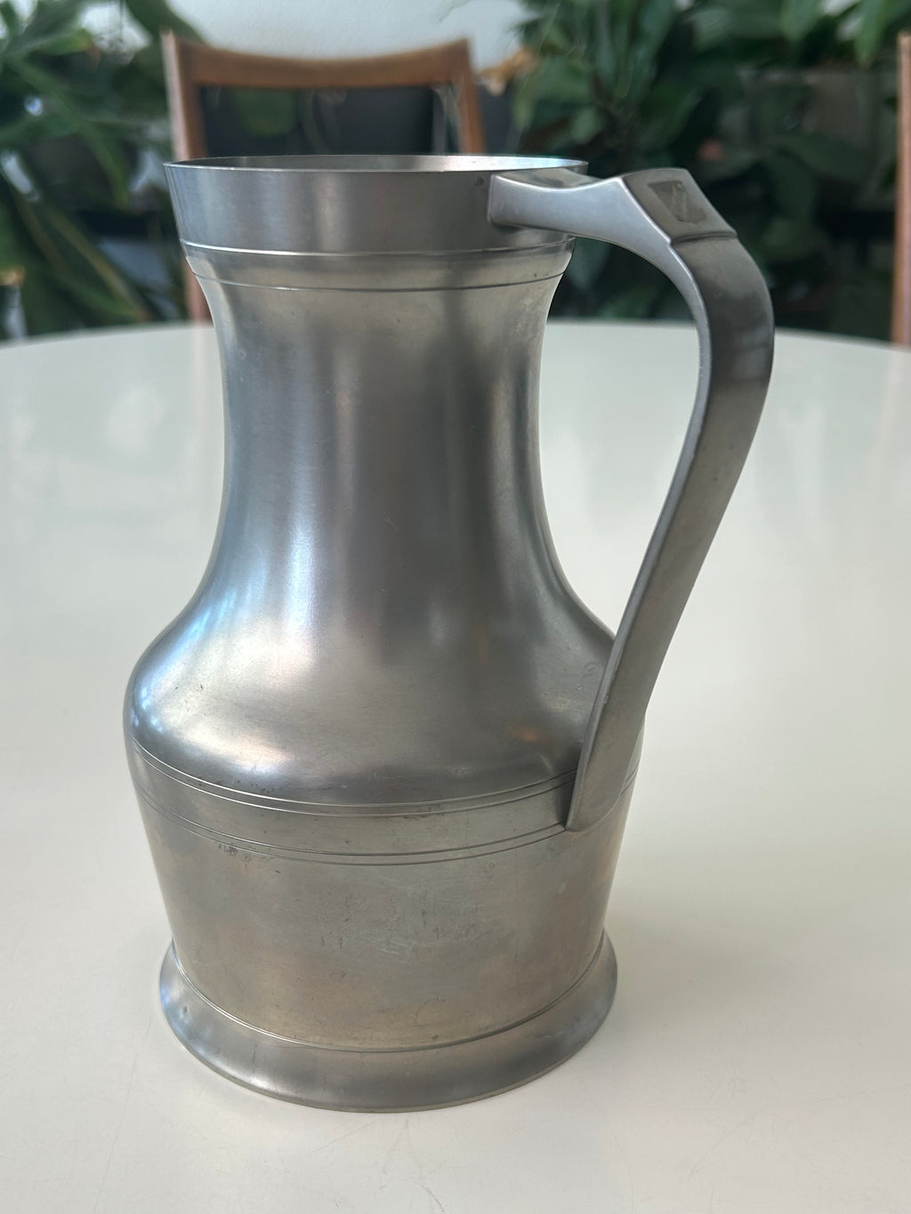 Ældre A.P.G.-stemplet kande i tin/pewter – GEVLOT – 19 cm - billede 13