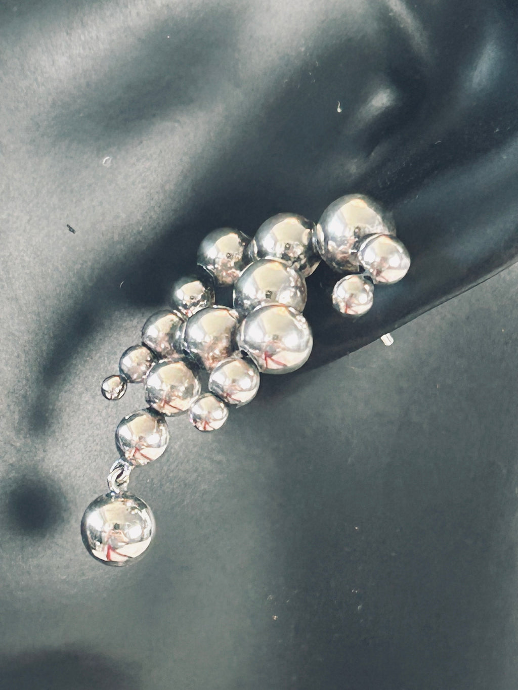 1 stk. Georg Jensen Moonlight Grapes Large Chandelier ørering – sterling sølv – ca. 37 mm